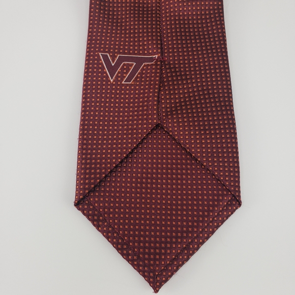 Virgina Tech Orange and Maroon  tie. 100% polyester - Picture 3 of 5